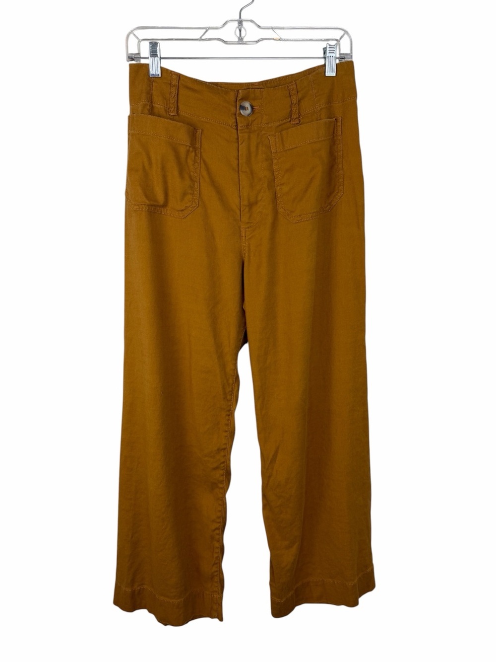 Anthropologie The Colette Cropped Wide-Leg Pants Linen Blend